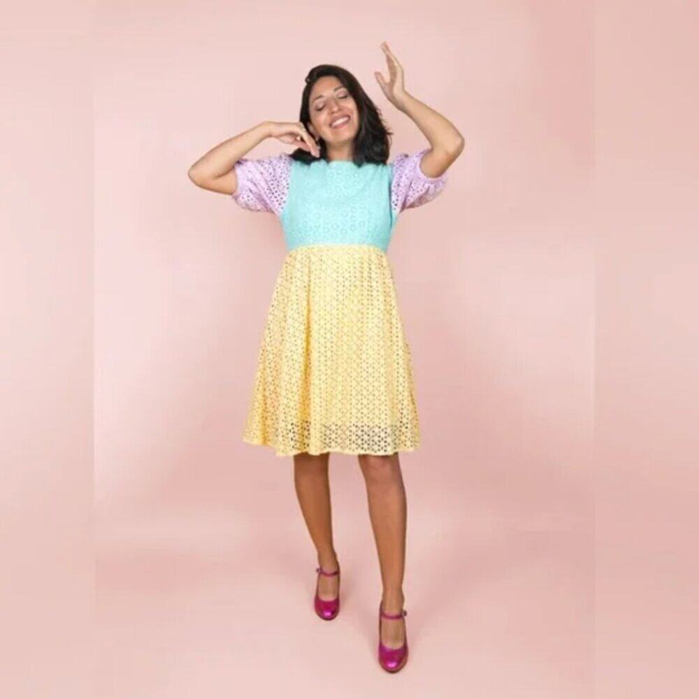 Julyliebe I Want Candy Dress New with Tags Designer Slow Fashion Pastel Eyelet